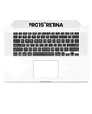 Top Case avec clavier AZERTY rétroéclairé pour Macbook Pro 15" Retina - A1398 - Fin 2013 - Milieu 2014 - Silver