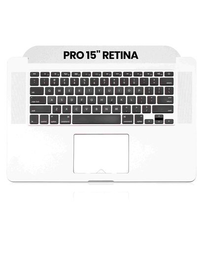 Top Case avec clavier AZERTY rétroéclairé pour Macbook Pro 15" Retina - A1398 - Fin 2013 - Milieu 2014 - Silver