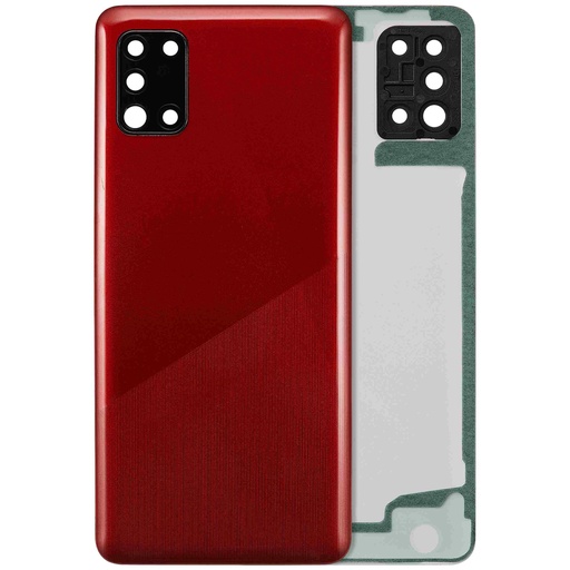 Vitre arrière avec lentille caméra pour SAMSUNG A31 - A315 2020 - Aftermarket Plus - Prism Crush Red