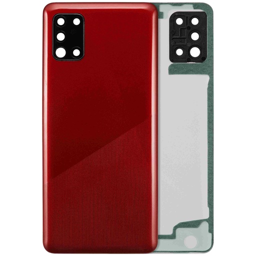 [107082119946] Vitre arrière avec lentille caméra compatible SAMSUNG A31 - A315 2020 - Aftermarket Plus - Prism Crush Red