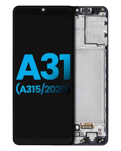 Bloc écran LCD avec châssis - sans capteur d'empreintes - pour SAMSUNG A31 - A315 2020 - Aftermarket Incell - Toutes couleurs