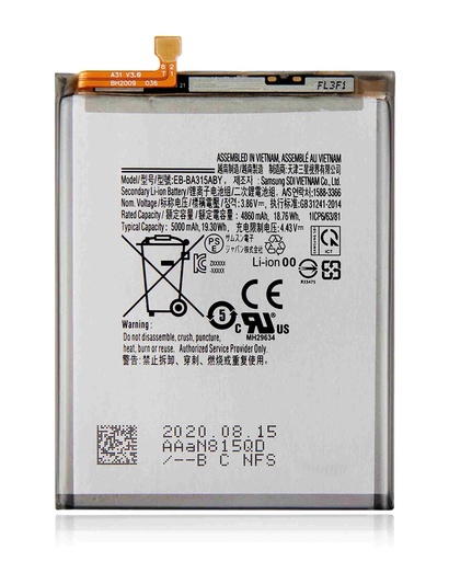 [107082002427] Batterie compatible SAMSUNG A31 - A315 2020 - A32 - A325 2021 - A22 4G - A225 2021 - EB-BA315ABY