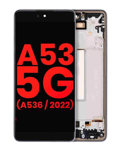 Bloc écran OLED avec châssis pour SAMSUNG A53 5G - A536 2022 - 6,36" - Aftermarket Plus - Noir