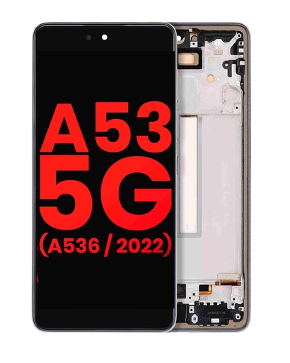 [107082111307] Bloc écran OLED avec châssis compatible SAMSUNG A53 5G - A536 2022 - 6,36" - Aftermarket Plus - Noir