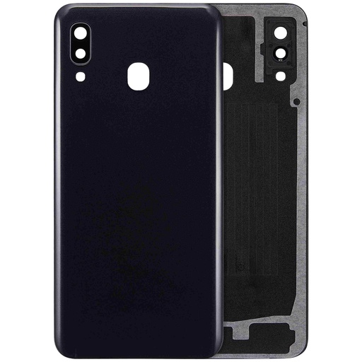 Vitre arrière avec lentille caméra pour SAMSUNG A30 - A305 2019 - Aftermarket plus - Noir
