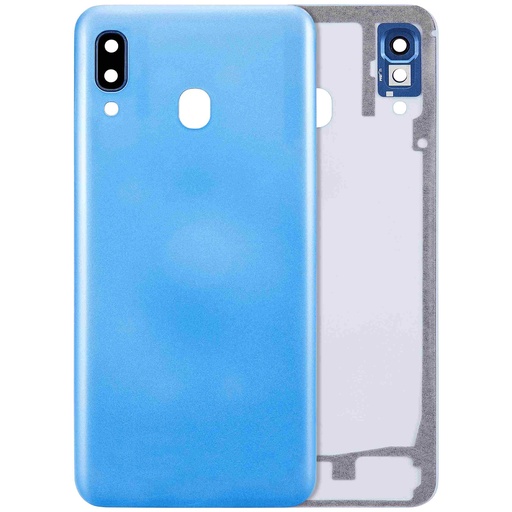 [107082119949] Vitre arrière avec lentille caméra compatible SAMSUNG A30 - A305 2019 - Aftermarket Plus - Bleu