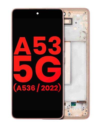 [107082111310] Bloc écran OLED avec châssis compatible SAMSUNG A53 5G - A536 2022 - 6,36" - Aftermarket Plus - Pêche