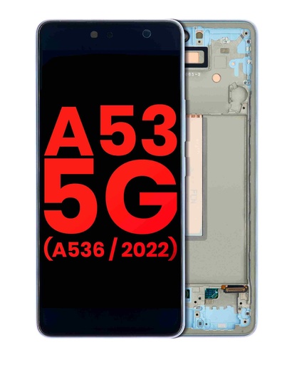 Bloc écran OLED avec châssis pour SAMSUNG A53 - A535 2020 et A53 5G - A536 2022 - 6,36" - Aftermarket Plus - Bleu