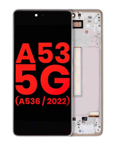 Bloc écran OLED avec châssis pour SAMSUNG A53 5G - A536 2022 - 6,36" - Aftermarket Plus - Blanc