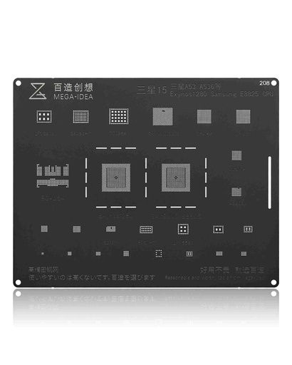 [5010105219] Stencil pochoir de rebillage pour SAMSUNG A53 - A536 - Exynos 1280 - E8825 - CPU - Qianli SAM15 QS208 - Noir