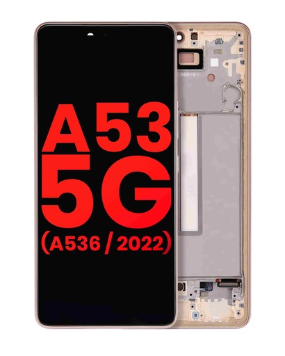 Bloc écran OLED avec châssis pour SAMSUNG A53 5G A536 2022 -  6.46" - Aftermarket Plus - Pêche