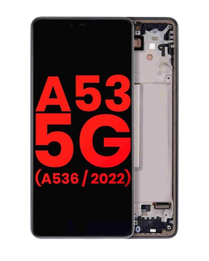 Bloc écran OLED avec châssis pour SAMSUNG A53 5G - A536 2022 - 6.46" - Aftermarket Plus - Noir