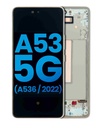 Bloc écran LCD avec châssis - sans capteur d'empreintes digitales - pour SAMSUNG A53 5G - A536 2022 - Aftermarket Incell - Blanc