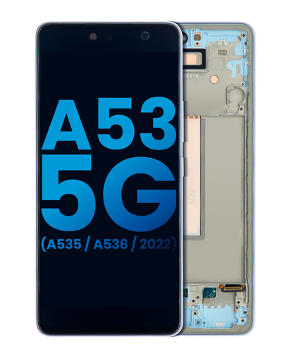Bloc écran LCD avec châssis - sans capteur d'empreintes digitales - pour SAMSUNG A53 5G - A536 2022 - Aftermarket Incell - Bleu