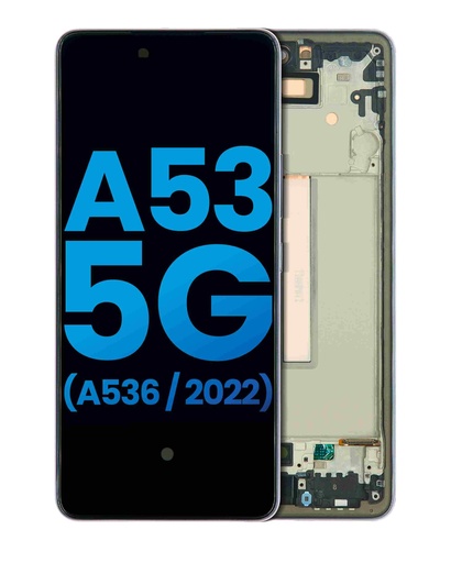 Bloc écran LCD avec châssis - sans capteur d'empreintes digitales - pour SAMSUNG A53 5G - A536 2022 - Aftermarket Incell - Noir