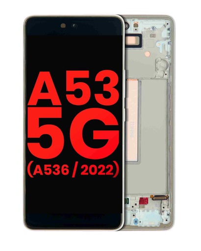 Bloc écran OLED avec châssis pour SAMSUNG A53 5G - A536 2022 - 6.36" - Aftermarket Plus - Blanc