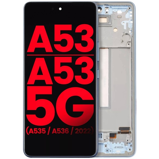 [107082111311] Bloc écran OLED avec châssis compatible Samsung Galaxy A53 A535 - A53 5G A536 2022 6.46" - Aftermarket Plus - Bleu