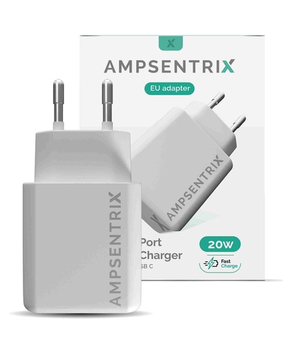 [107085008855] Chargeur mural Type-C et Type-A  - 220V -20W - AmpSentrix