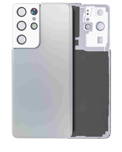 Vitre arrière avec lentille caméra pour SAMSUNG S21 Ultra - Sans logo - Aftermarket Plus - Phantom Silver