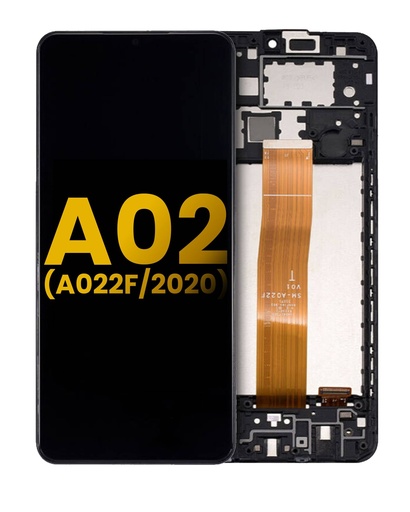 Bloc écran LCD avec châssis pour SAMSUNG A02 - A022F 2020 - Reconditionné - Toutes couleurs