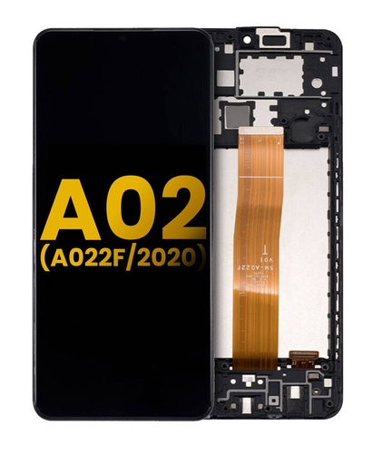 [107082084102] Bloc écran LCD avec châssis compatible SAMSUNG A02 - A022F 2020 - Reconditionné - Toutes couleurs
