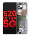 Bloc écran OLED avec châssis pour SAMSUNG S20 Ultra 5G - Aftermarket Plus - Blanc Nuage