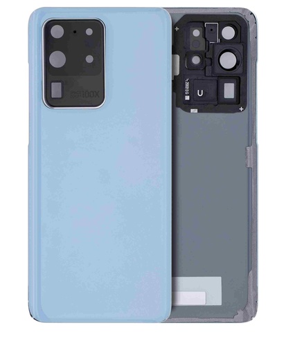 Vitre arrière avec lentille caméra pour SAMSUNG S20 Ultra - Sans logo - Aftermarket Plus - Bleu