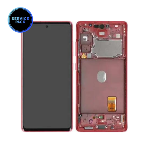 Bloc écran OLED avec châssis pour SAMSUNG S20 FE 4G et 5G - G780 et G781 - SERVICE PACK - Rouge