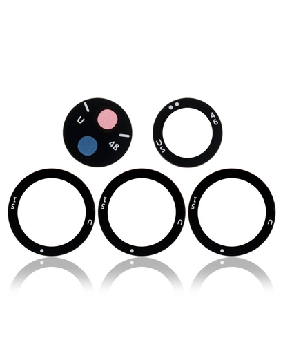Ensemble 5 pièces Lentilles caméra arrière - verre seul avec adhésif pour SAMSUNG S21 Ultra 5G