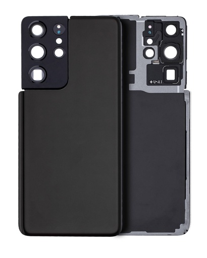 Vitre arrière avec lentille caméra compatible SAMSUNG S21 Ultra - No Logo - Aftermarket Plus - Phantom Black