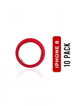 Lot de 10 supports lentille caméra arrière pour iPhone 8 et SE 2020 - Rouge