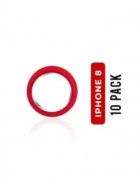 [107082001558] Anneau de protection de lentille caméra arrière pour iPhone 8/SE (2020) - Rouge - Pack de 10