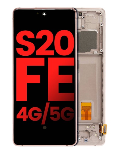 [107082076603] Bloc écran OLED avec châssis compatible SAMSUNG S20 FE 4G et 5G - Aftermarket Plus - Orange