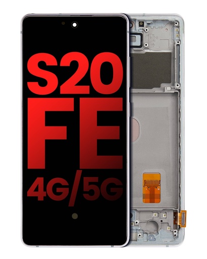 [107082076604] Bloc écran OLED avec châssis compatible SAMSUNG S20 FE 4G et 5G - Aftermarket Plus - Menthe