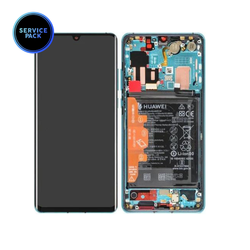 [02352PGE] Bloc écran OLED pour HUAWEI P30 Pro - SERVICE PACK - Bleu