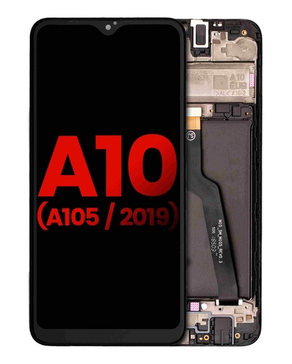 Bloc écran LCD avec châssis pour SAMSUNG A10 - A105 2019 - Version double SIM - Aftermarket Plus - Toutes couleurs