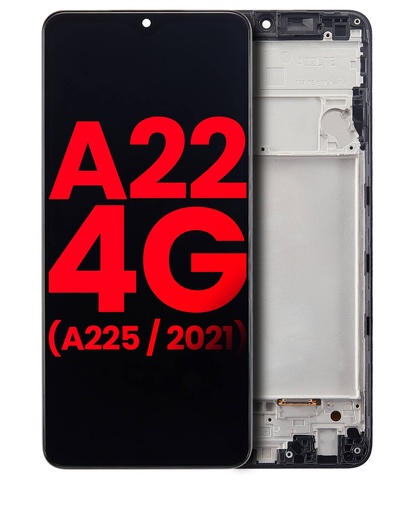 Bloc écran OLED avec châssis pour SAMSUNG A22 4G - A225 2021 - Aftermarket Plus - Toutes couleurs
