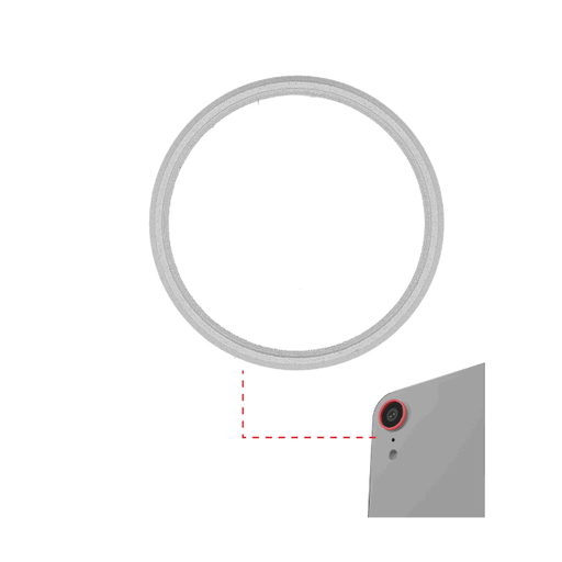 [107082002361] Pack de 10 anneaux de protection de lentille caméra arrière compatible iPhone XR - Blanc