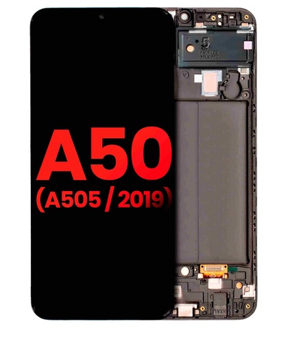 Bloc écran OLED avec châssis pour SAMSUNG A50 - A505 2019 - Aftermarket Plus - Toutes couleurs
