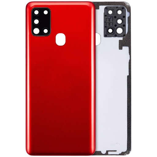 Vitre arrière avec lentille caméra arrière pour SAMSUNG A21S A217 2020 - Aftermarket Plus - Rouge