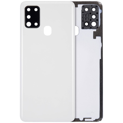 Vitre arrière avec lentille caméra arrière pour SAMSUNG A21S A217 2020 - Aftermarket Plus - Blanc