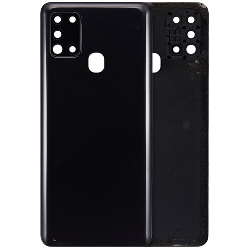 Vitre arrière avec lentille caméra arrière pour SAMSUNG A21S A217 2020 - Aftermarket Plus - Noir