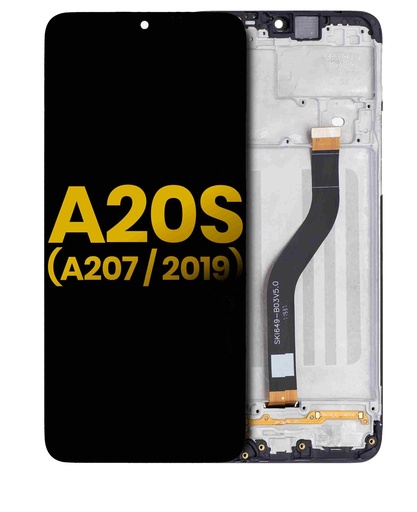 Bloc écran LCD avec châssis pour SAMSUNG A20s - A207 2019 - Reconditionné - Toutes couleurs