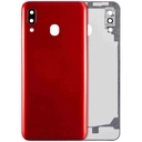 Vitre arrière avec lentille caméra compatible SAMSUNG A20 - A205 2019 - Aftermarket Plus - Rouge