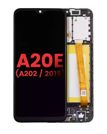 Bloc écran LCD avec châssis pour SAMSUNG A20e - A202 - Aftermarket Plus - Toutes couleurs