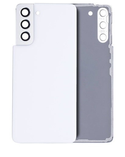 [107082085951] Vitre arrière avec lentille caméra compatible SAMSUNG S21 5G - Sans Logo - Aftermarket Plus - Phantom White