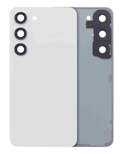 Vitre arrière avec lentille caméra pour SAMSUNG S23 5G - Sans logo - Aftermarket Plus - Crème