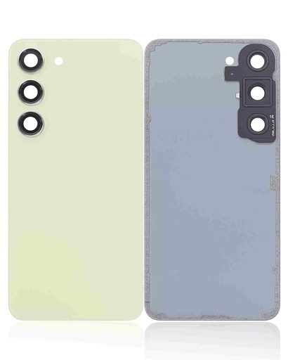 Vitre arrière avec lentille caméra pour SAMSUNG S23 5G - Sans logo - Aftermarket Plus - Citron Vert