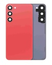 Vitre arrière avec lentille caméra pour SAMSUNG S23 Plus 5G - Sans logo - Aftermarket Plus - Orange