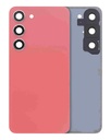 Vitre arrière avec lentille caméra pour SAMSUNG S23 5G - Sans logo - Aftermarket Plus - Orange